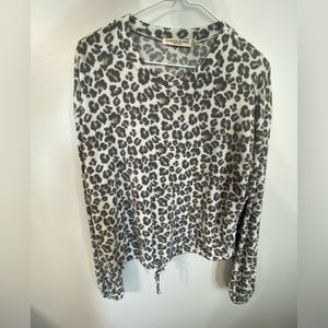 Chance or fate long sleeve cheetah shirt with tie